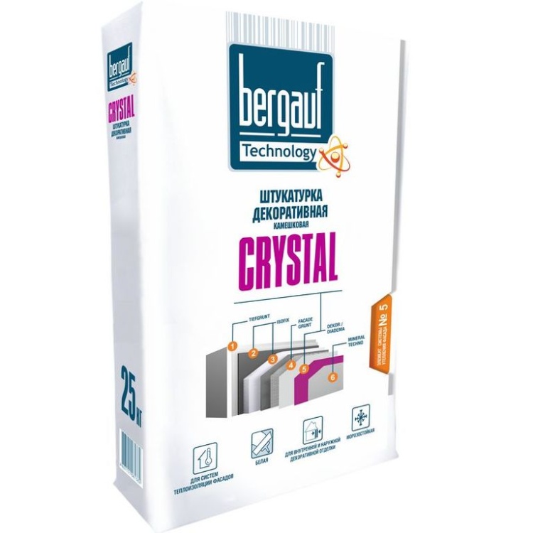 Штукатурка декоративная камешковая Bergauf Crystal 25 кг.