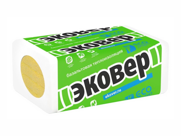 Утеплитель Эковер Вент-Фасад 80 1000х600х60 мм, 8 шт. уп