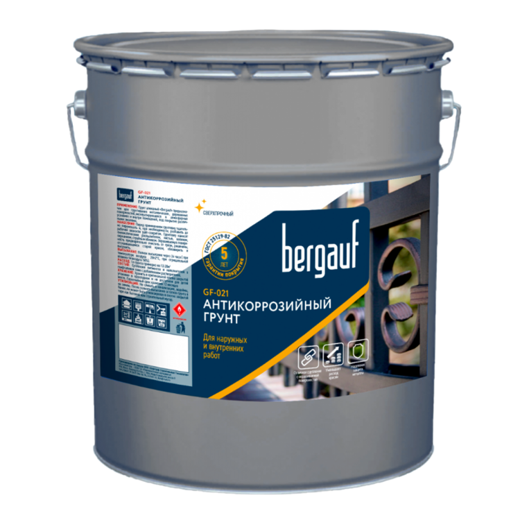 Грунтовка антикоррозивная Bergauf GF-21, красно-коричневый, 25кг