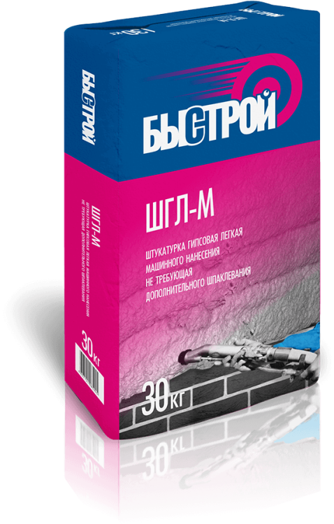 БЫСТРОЙ Штукатурка гипсовая машинного нанесения ШГЛ-М 30 кг/49шт